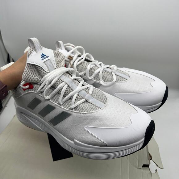 adidas White and Gray Athletic Shoes - Picture 11 of 16